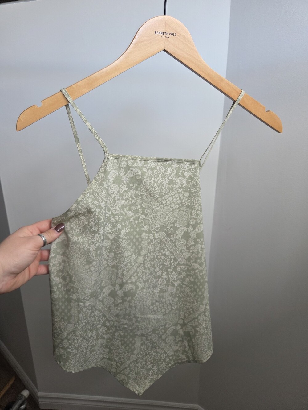 Paper Crane Sage Green Floral Slip Cami